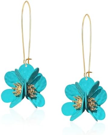 Floral cluster 3D flower huggie hoop earrings